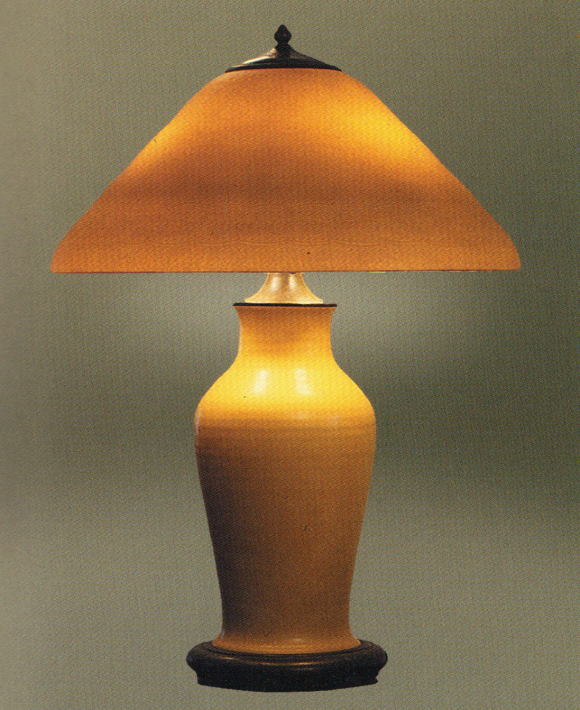 Handel Lamp with Yellow Shade and Base