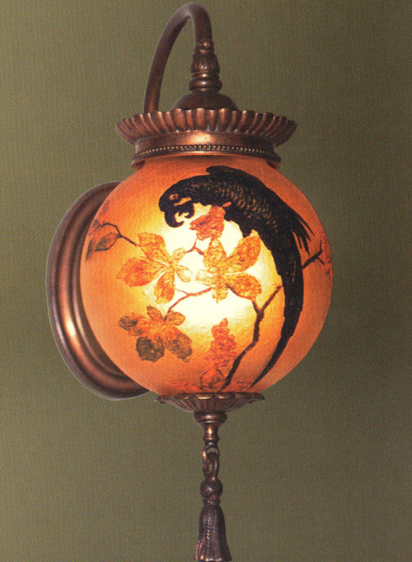 Handel Lantern Ball with Blue Macaw