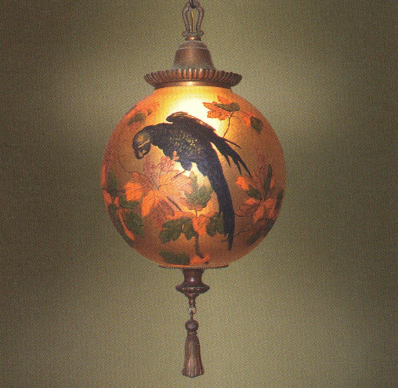 Handel Lantern Ball with Blue Parrott Handel Lantern Ball with Blue Parrott