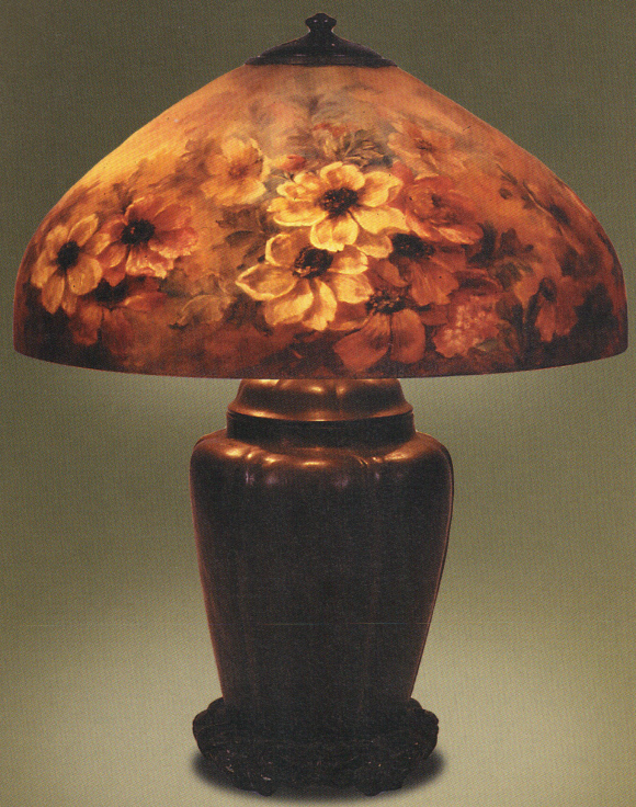 Handel Lamp with White Flowers