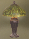 Handel Lamp with Green Shade and Leaves