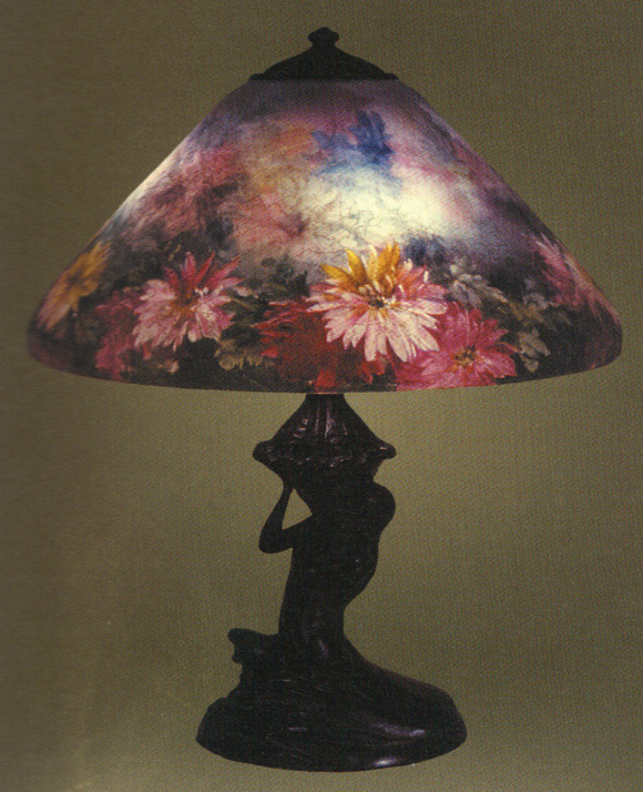 Handel Lamp with Colorful Flower Shade