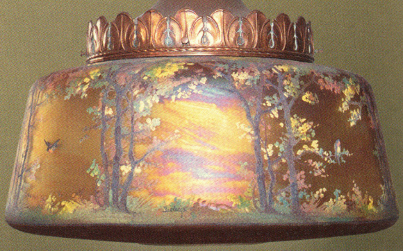 Handel Lamp with Rainbow Colored Shade