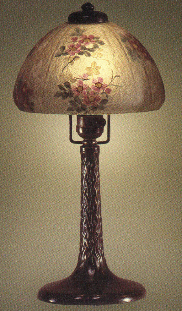 Handel Lamp with Pink Pansies