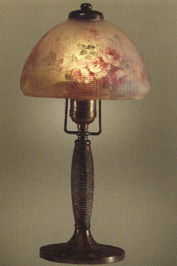 Handel Boudoir Lamp with Pink Roses