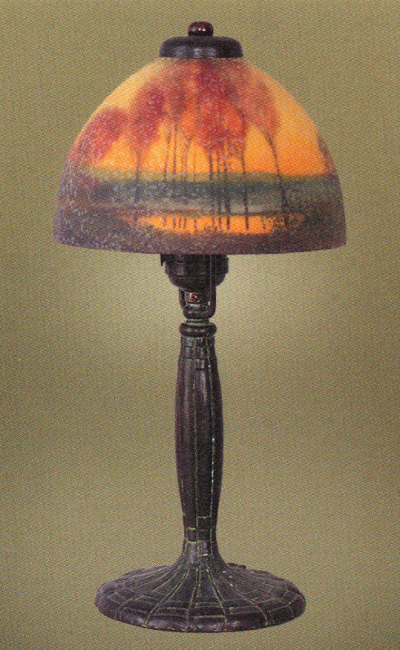 Handel Lamp with Red Trees