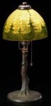 Handel Lamp with Drawn Pine Trees