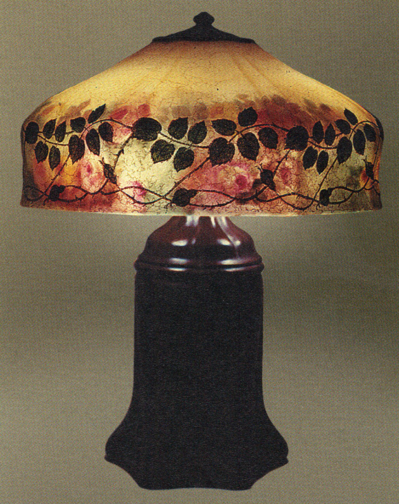 Handel Lamp with Green Leaves