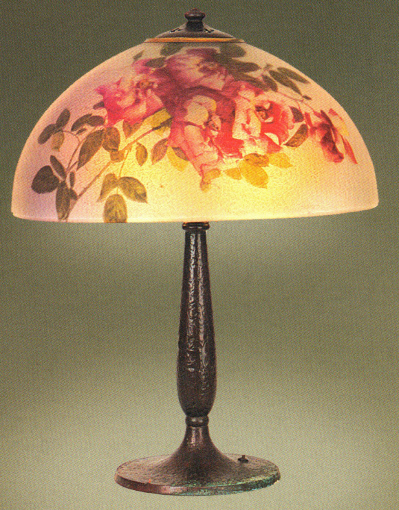 Handel Lamp with Pink Roses