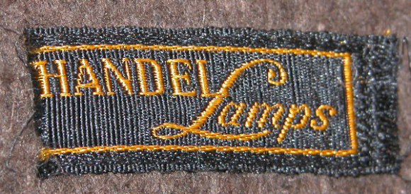 Handel Lamps Cloth Tag Mark on Base