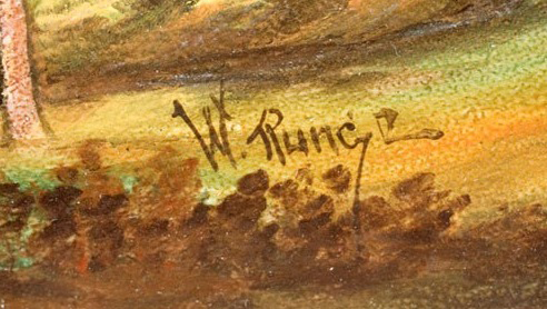 Handel Shade with W. Runge Signature